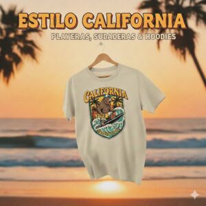 PLAYERA COLOR HUESO DROP CALIFORNIA BEAR