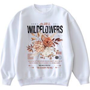 SUDADERA WILDFLOWERS VINTAGE BLANCA DAMAS UNISEX