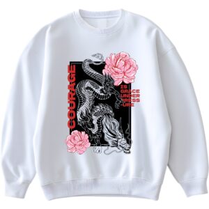 SUDADERA TOKIO BLANCA DRAGON FLORES