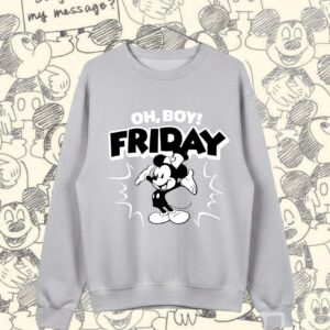 SUDADERA STEAMBOAT WILLIE OH, BOY! FRIDAY GRIS UNISEX