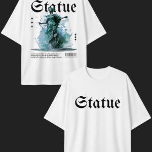 PLAYERA STATUE BLANCA GOTICA OVERSIZE