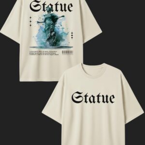 PLAYERA STATUE GOTICA BEIGE OVERSIZE