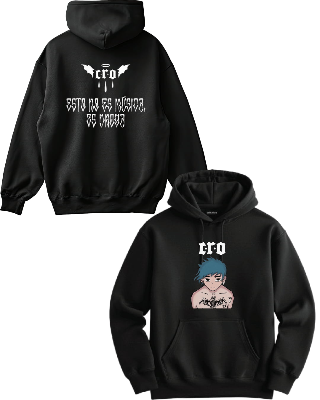 sudadera c.r.o negra modelo 1