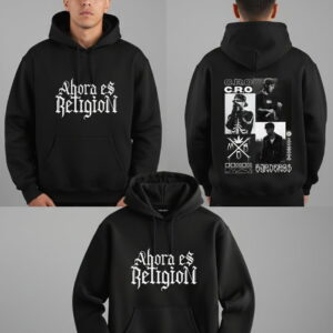 sudadera c.r.o negra modelo 2 modelado 2