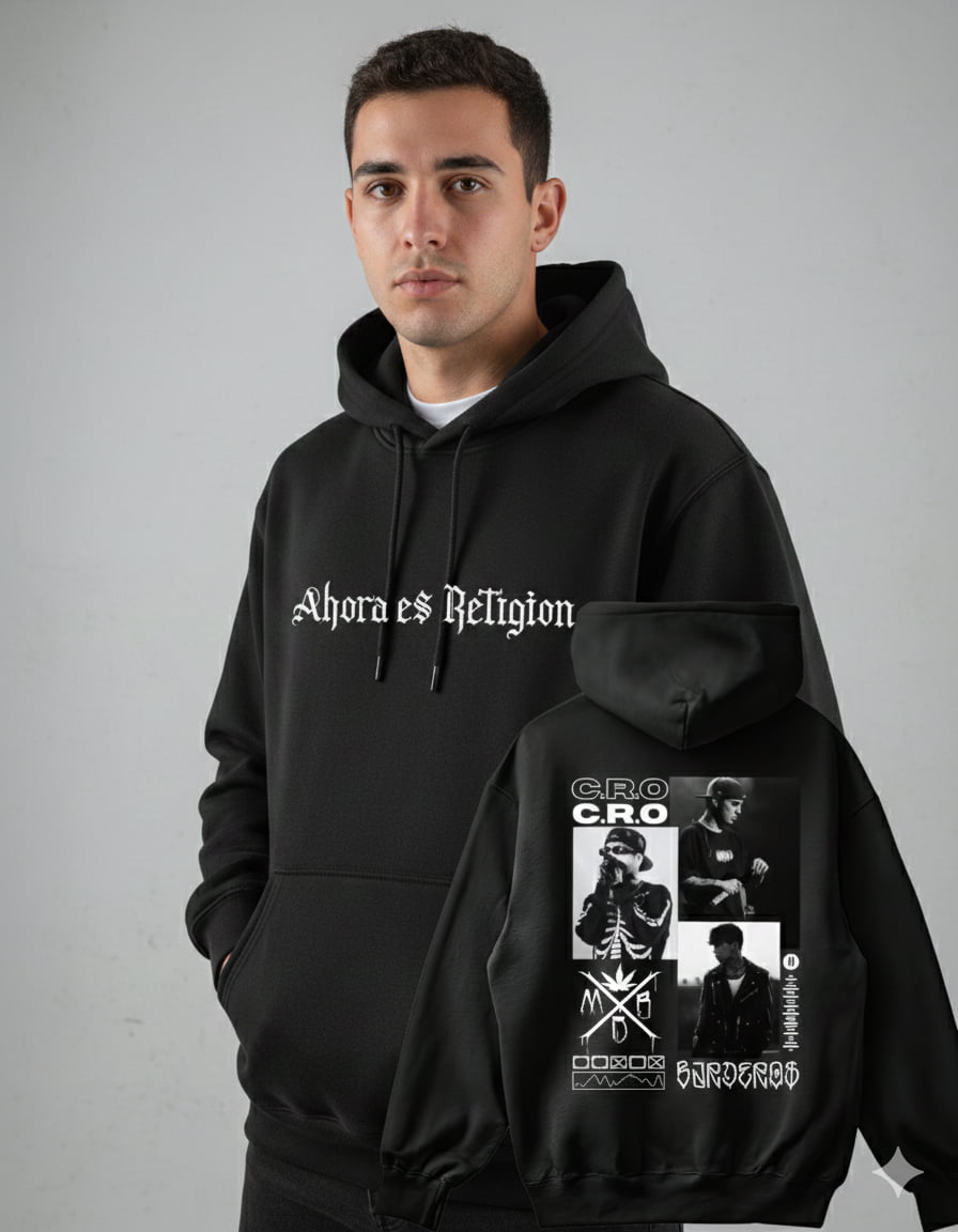 sudadera c.r.o negra modelo 2 modelado